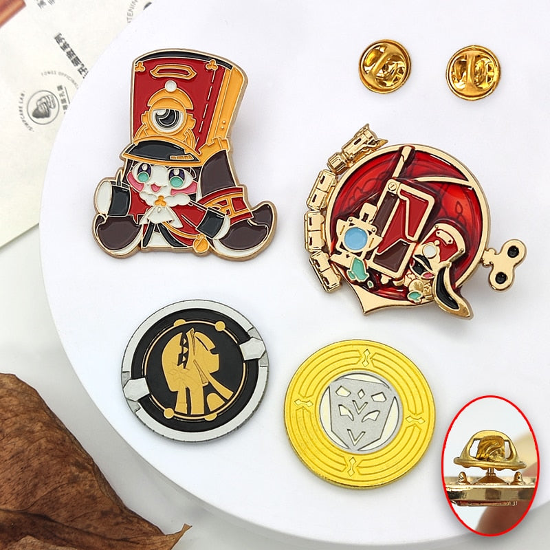 Honkai Star Rail Cosplay Pom-Pom Pins Party Halloween Costumes Brooches Shield Hertareum Coins Collections Gifts
