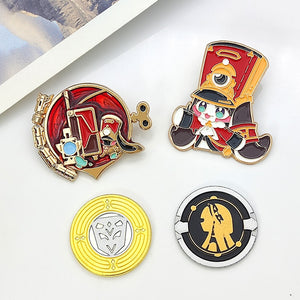 Honkai Star Rail Cosplay Pom-Pom Pins Party Halloween Costumes Brooches Shield Hertareum Coins Collections Gifts