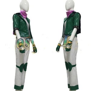 JoJo's Bizarre Adventure Caesar Costume Green Coat Cosplay Costume