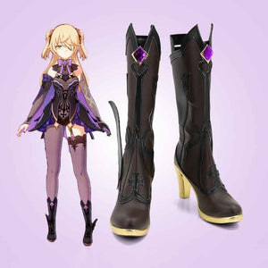 Genshin Impact Fischl Cosplay Costume Game Suit Purple Halloween Party Outfit