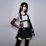Load image into Gallery viewer, FF VII Tifa Cosplay Costume FF7 Remake Game Cosplay Costume Halloween Sexy Overalls Skirt
