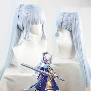 Game Genshin Impact Kamisato Ayaka Cosplay Silver blue wigs Carnival Halloween Costumes Women Party Sexy Anime Shoes