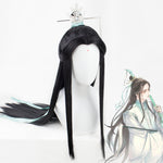 Load image into Gallery viewer, Heaven Official&#39;s Blessing Cosplay Wig Shi Qing Xuan Long Black Hair Tian Guan Ci Fu Cosplay Ancientry Universal Wig
