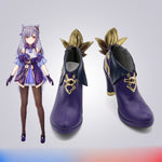 Load image into Gallery viewer, Keqing Cosplay Shoes High Heels Genshin Impact Cosplay Shoes Halloween Custom Made
