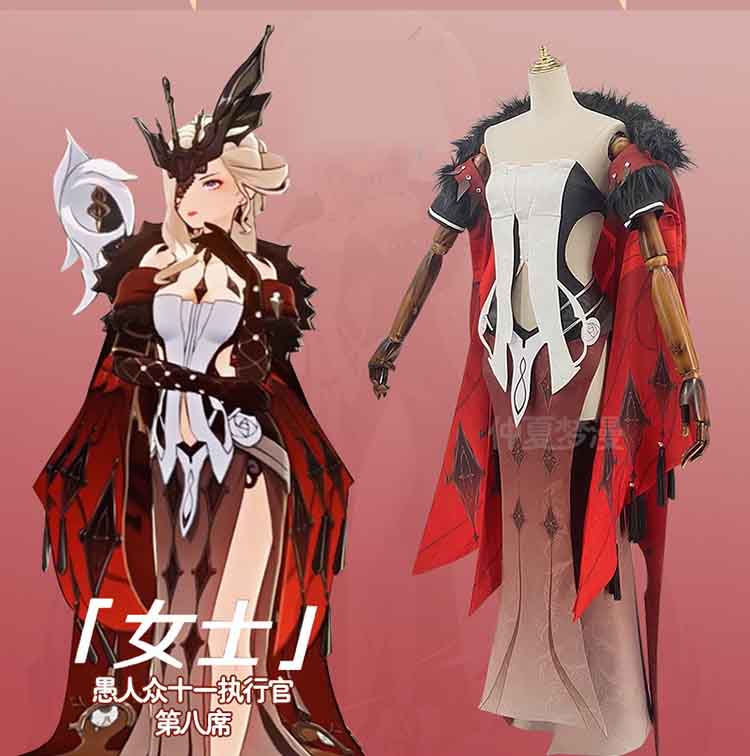 Genshin Impact La Signora Cosplay Costume Outfit Halloween