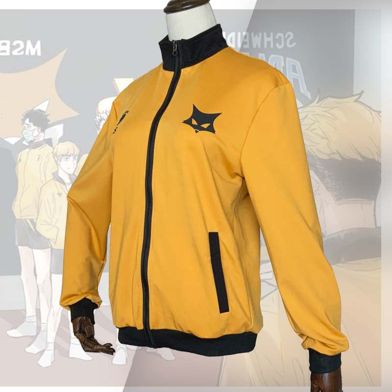 Anime Haikyuu Black Wolf MSBY Team Uniform Jacket Coat Cosplay Costume