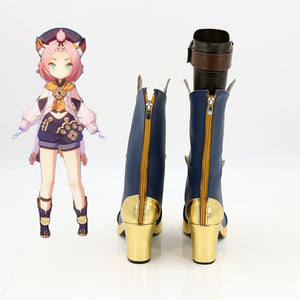Genshin Impact Diona Blue Cosplay Shoes Boots Halloween Carnival Cosplay Costume Accessories