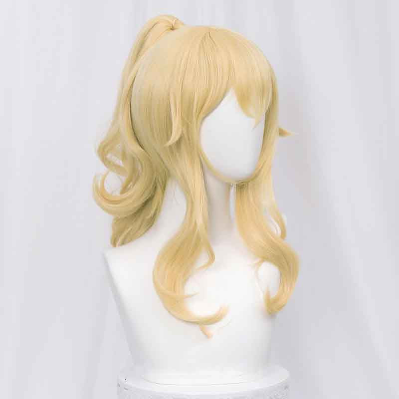 Game Genshin Impact Qin Cosplay Wig+Wigs Cap Blond Long Hair Costume Qin Halloween Party Accessories