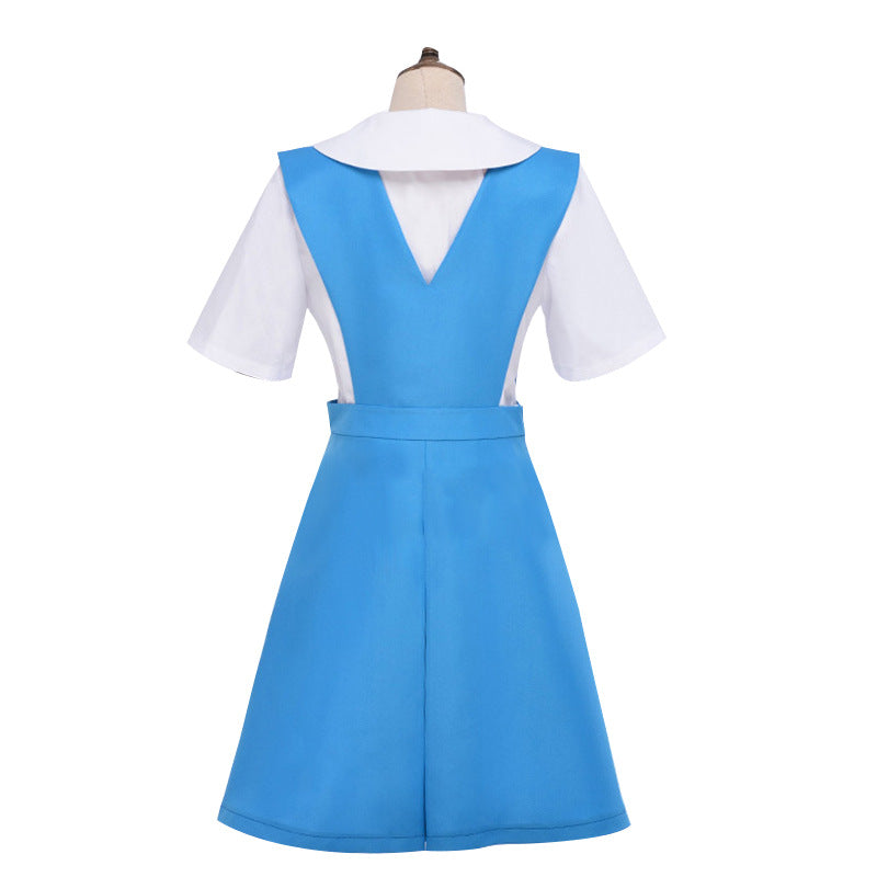 Evangelion EVA Rei Ayanami Asuka Langley Soryu Blue School Uniform Cosplay Costume Set Outfit Custom Made