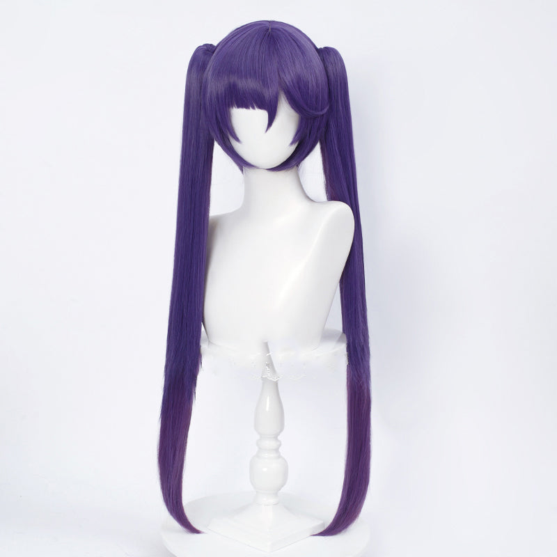 Game Genshin Impact Cosplay Mona Wig Purple Long
