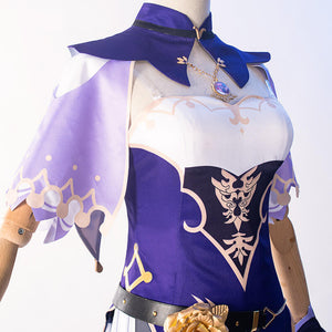 Game Genshin Impact Lisa Witch of Purple Rose Cosplay Costume The Librarian Sexy Dress