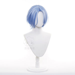 Anime SK∞ Langa Cosplay Wig Light Blue Short Straight Middle Part Mullet Heat Resistant Hair Role Play SK8 the Infinity SK Eight