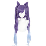 Load image into Gallery viewer, wig Game Genshin Impact Keqing Cosplay Wigs Ponytails Mixed Purple Cosplay Wig with Ears Heat Resistant Synthetic Hair

