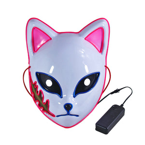 Anime Demon Slayer cosplay Masks LED Light Halloween Kimetsu no Yaiba Masks Plastic Tanjirou Sabito Party Props
