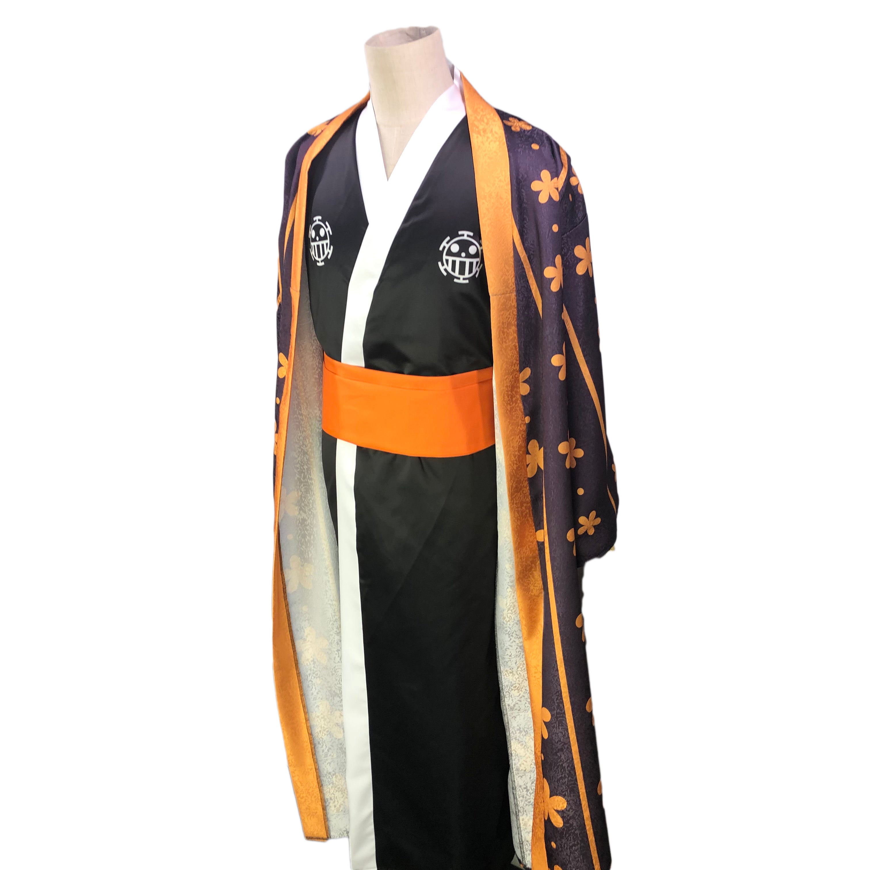 Anime One Piece Wano Country Trafalgar Law Yukata Cosplay Costume Luxury Kimono Bathrobe
