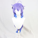 Load image into Gallery viewer, Genshin Impact Ganyu Cosplay Wig Gradient Purple Blue Long Straight Halloween Party Temples Heat Resistant Hair
