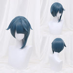 Load image into Gallery viewer, Genshin Impact XINGQIU Wig Cosplay Blue Short Heat Resistant Hair Women Halloween Role Play Genshin Impact Wig
