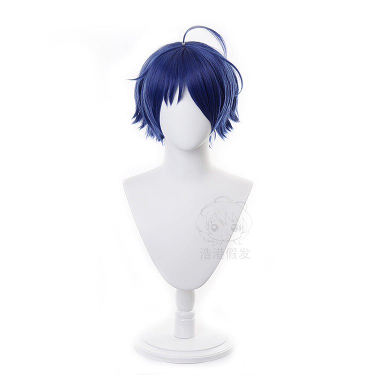 Wonder Egg Priority Ohto Ai Cosplay Wig Blue Short Hair Wig Woman Girl Bobo Curly Headgear Halloween Party Costume Props