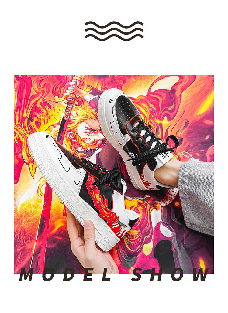 Demon Slayer Rengoku Kyoujurou Shoes Sneakers Casual Shoes Men Anime Cosplay Cool Sneakers