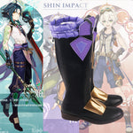 Load image into Gallery viewer, Game Genshin Impact Cosplay Shoes Xiao Cosplay Boots Heel Shoes Custom Made
