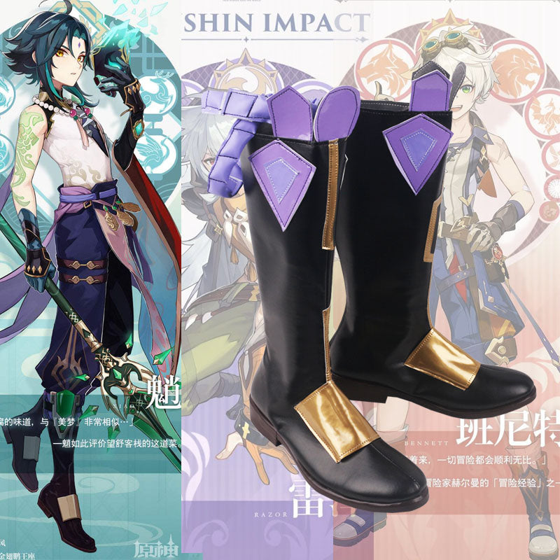 Game Genshin Impact Cosplay Shoes Xiao Cosplay Boots Heel Shoes Custom Made