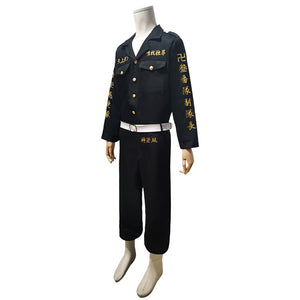 Haikyuu Men's Short Sleeve Police Officer Uniform Halloween Costume with Cap