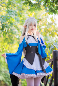 Re Zero Kara Hajimeru Isekai Seikatsu RAM REM Blue Maid Dress Cosplay Costume