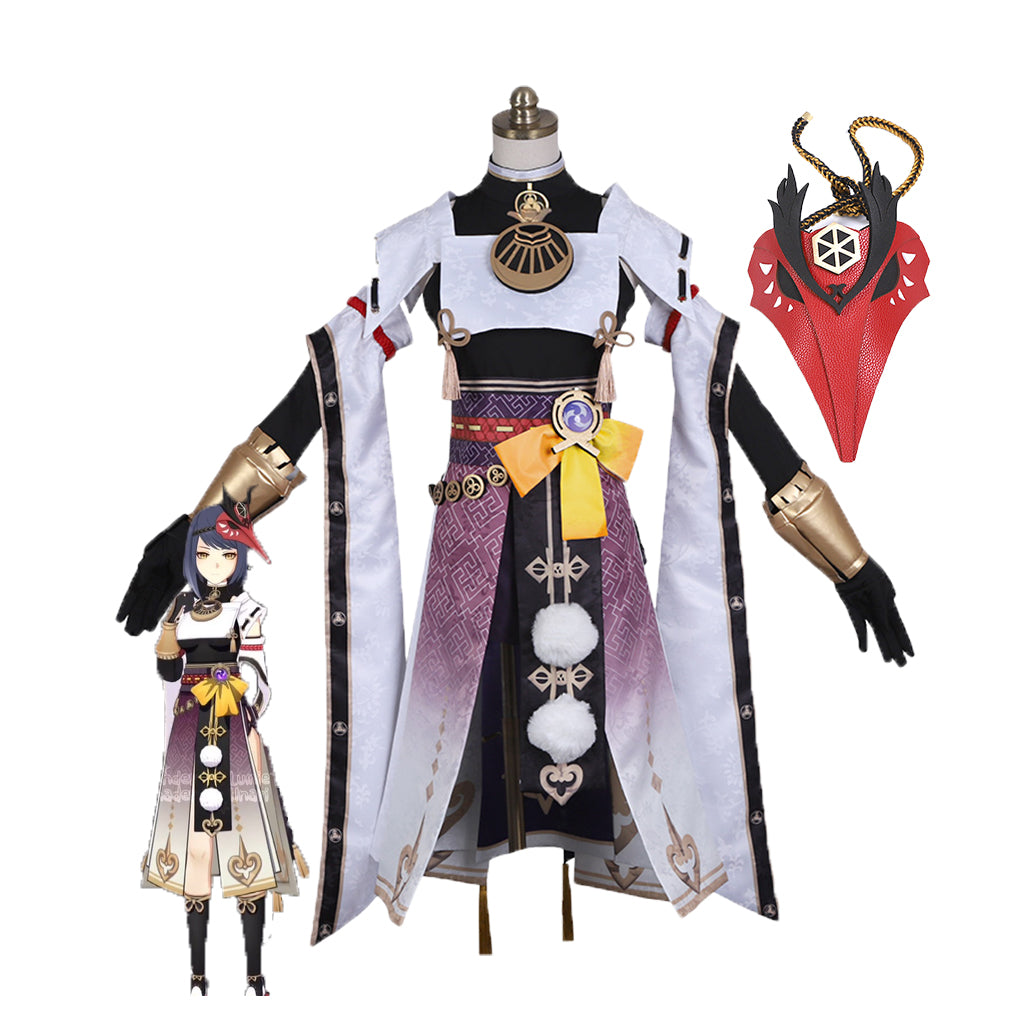 New Game Genshin Impact Kujou Sara Cosplay Costume Women Halloween Outfit