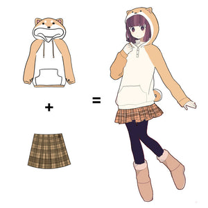 Harajuku Japanese Kawaii Doge Women Hoodies Sweatshirts Casual Jacket - fortunecosplay
