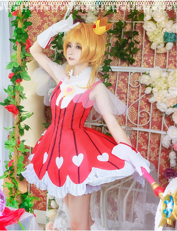 Sakura Clear Card Cosplay Card Captor Sakura OP2 Rose Gamble suit cosplay costume Dress