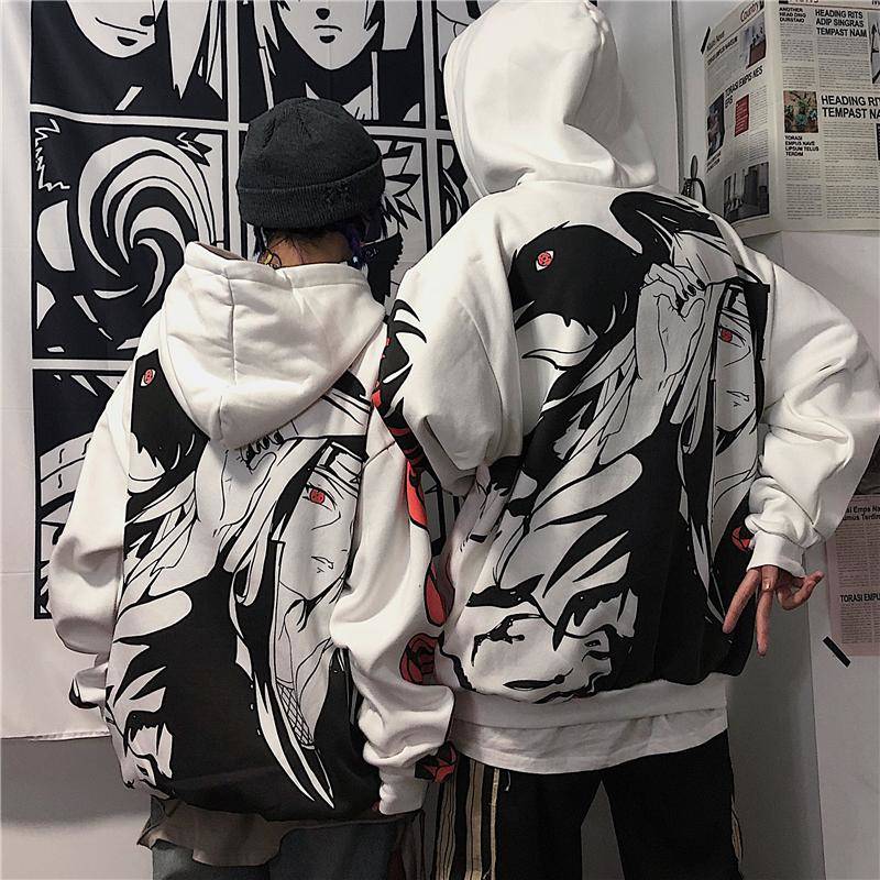 Naruto Itachi Hoodies Streetwear Couple Winter Coat Fashion Loose Cartoon Sasuke Japan Hoodie Sweatshirt Unisex Hoodie