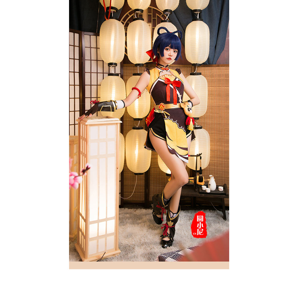 Genshin Impact Xiangling Cosplay Costume Game Suit Lovely Uniform Xiang Ling Full Set Halloween Party Outfit