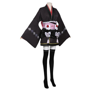 Final Fantasy VII  FF 7 Remake Tifa Lockhart Women Lolita Kimono Dress Halloween Carnival Costume Cosplay Costume