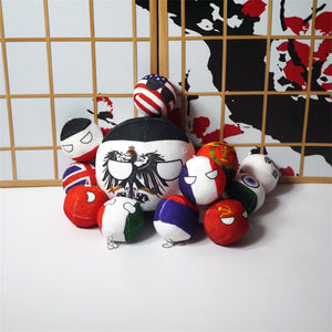 Cute Countryball Polandball Plush Stuffed Dolls Anime Short Plush Toys Mini Pillow Bag Key Ring Pendant Cosplay Gifts