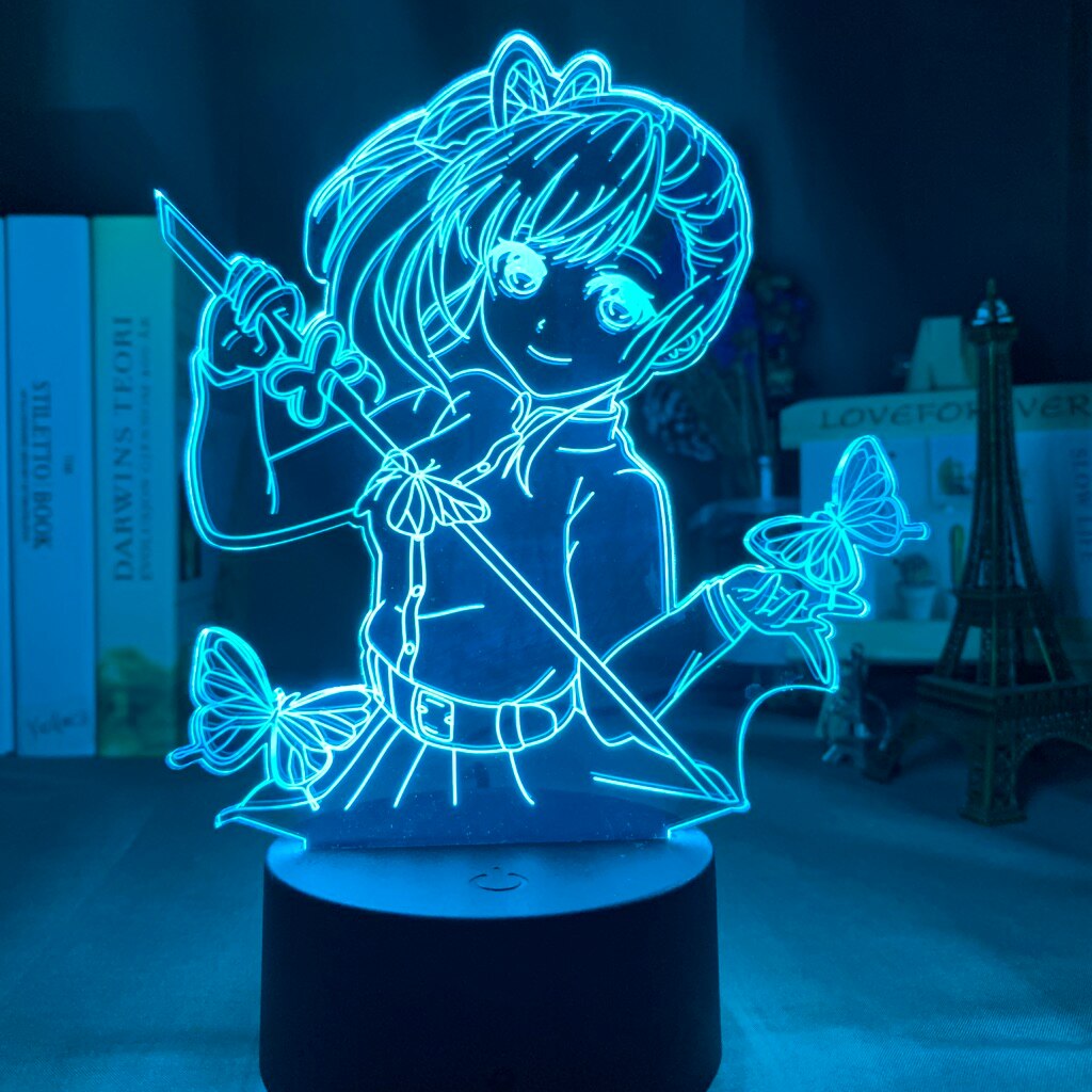 Acrylic Led Night Light Anime Demon Slayer Agatsuma Zenitsu Figure for Kids Child Bedroom Decor Cool Kimetsu No Yaiba Lamp Gift