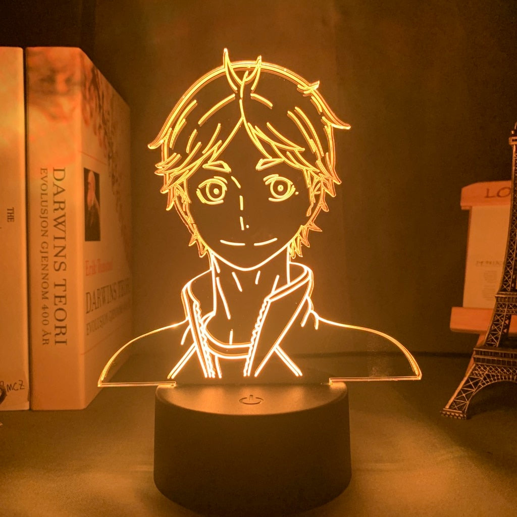 Acrylic Led Night Light Anime Haikyuu Shoyo Hinata Figure for Kids Bedroom Decor Nightlight Cool Manga Gadget Child Table Lamp