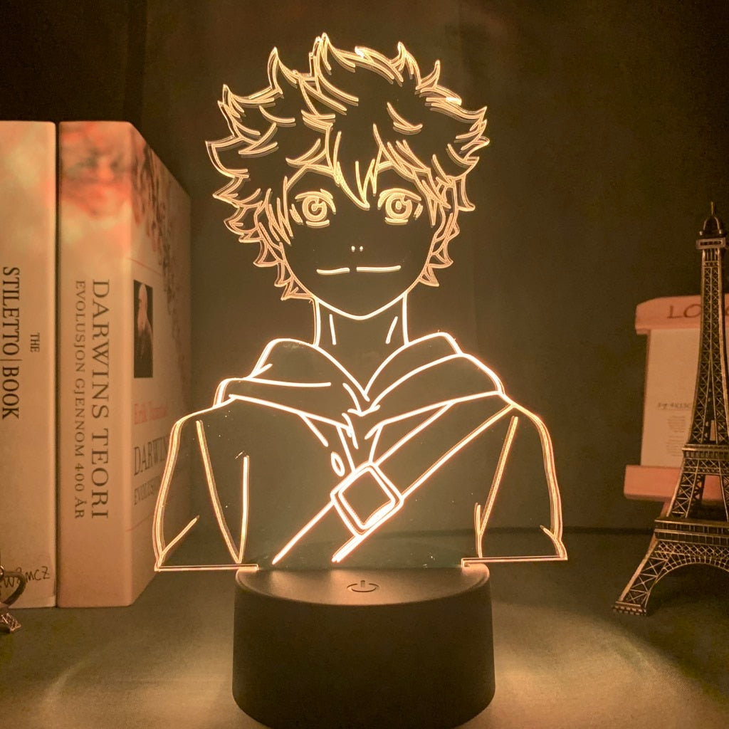 Acrylic Led Night Light Anime Haikyuu Shoyo Hinata Figure for Kids Bedroom Decor Nightlight Cool Manga Gadget Child Table Lamp
