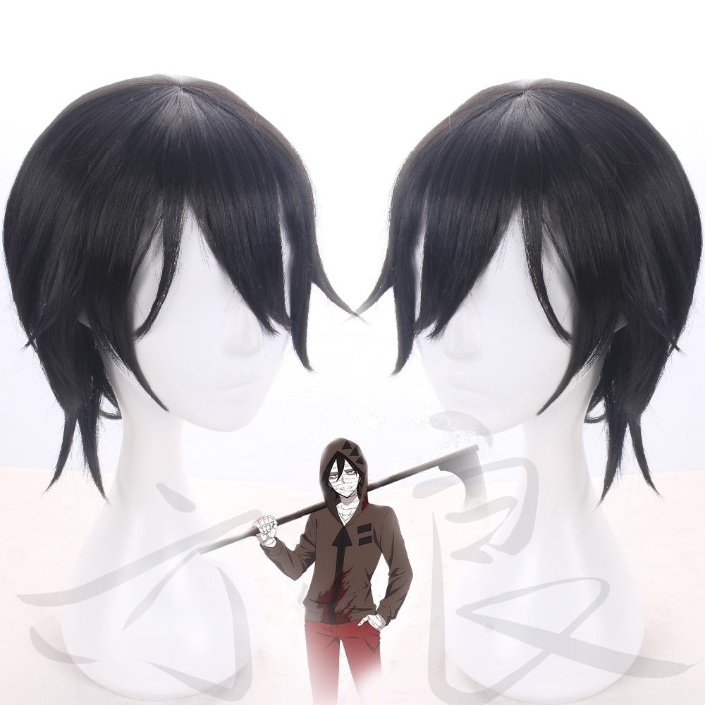  Anime Angels of Death Zack Isaac Foster Cosplay Wig for Men  Boys Short Straight Wigs Halloween party Synthetic Zack black Hair One Size  PL-043 zack wig Coser Wig ( Color 