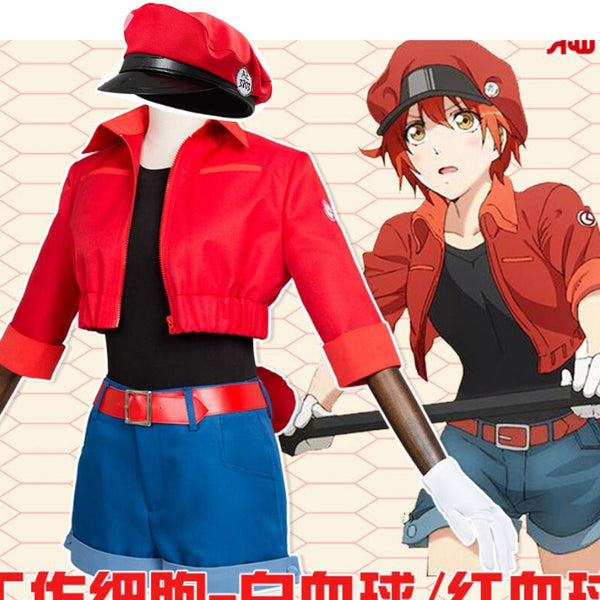 Anime Cells at Work! Erythrocite Red Blood Cell Cosplay Boots &