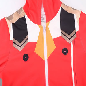 DARLING in the FRANXX Hoodie Cosplay Zero Two Code 002 Red Pullover Hoodies Sweatshirt Jackets Zipper Coat