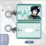 Load image into Gallery viewer, Anime Genshin Impact Paimon ABS Student ID Bus Bank Card Holder Keychain Case Cover Pendant Toy Prop Decor Cosplay Gift  Keyring

