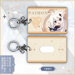 Load image into Gallery viewer, Anime Genshin Impact Paimon ABS Student ID Bus Bank Card Holder Keychain Case Cover Pendant Toy Prop Decor Cosplay Gift  Keyring
