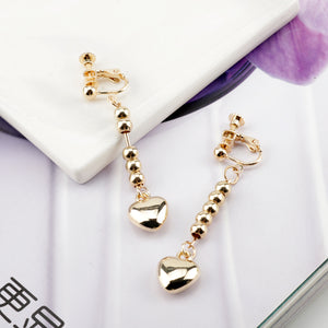 Anime HUNTER X HUNTER Hisoka Earrings Gold Heart Pendant Beaded Tassel Earrings For Women Men Cosplay Jewelry
