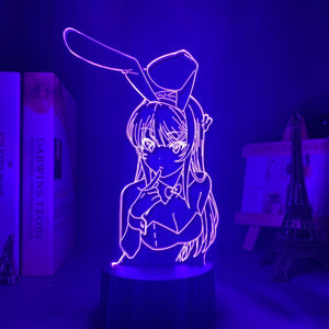 Anime Waifu Mai Sakurajima Led Night Light for Bedroom Decor Mai Light Gift for Friend Sakurajima Bunny Girl Led Lamp Anime Gift