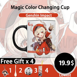 Anime genshin impact game theme cosplay character klee kong keqing  Magic color changing water cup 330ml