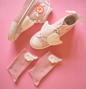 Cardcaptor Sakura Magic Girl KINOMOTO SAKURA Cosplay Shoes Sneakers With Socks