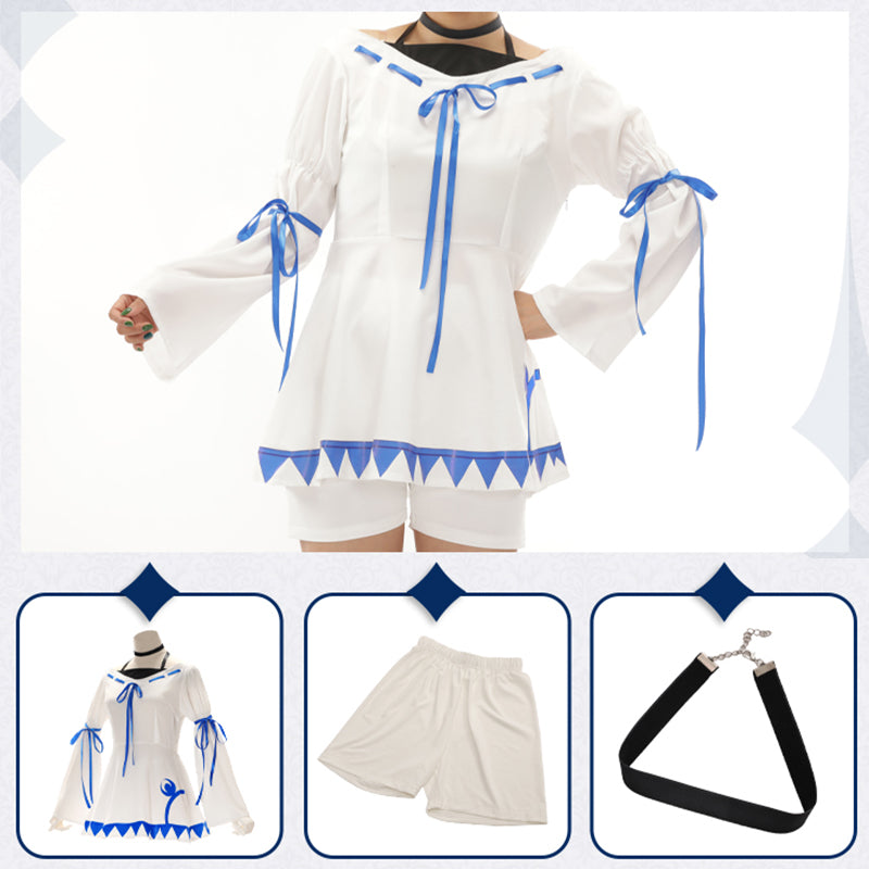 Anime Maou-Sama Retry Aku Cosplay Costume Halloween Carnival Party Woman  Gothic Lolita Dress + Shorts + Necklace 3-Piece Set,White,M: Buy Online at  Best Price in UAE 