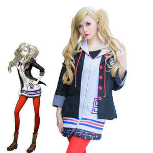 Persona 5 Anne Takamaki Panther Hoodie Coat School Uniform Outfit Cosplay Costume