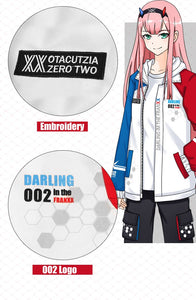 Darling in the Franxx Zero Two 02 Jacket zipper Hoodie Long Sleeve hooded Coat anime tops cosplay costume