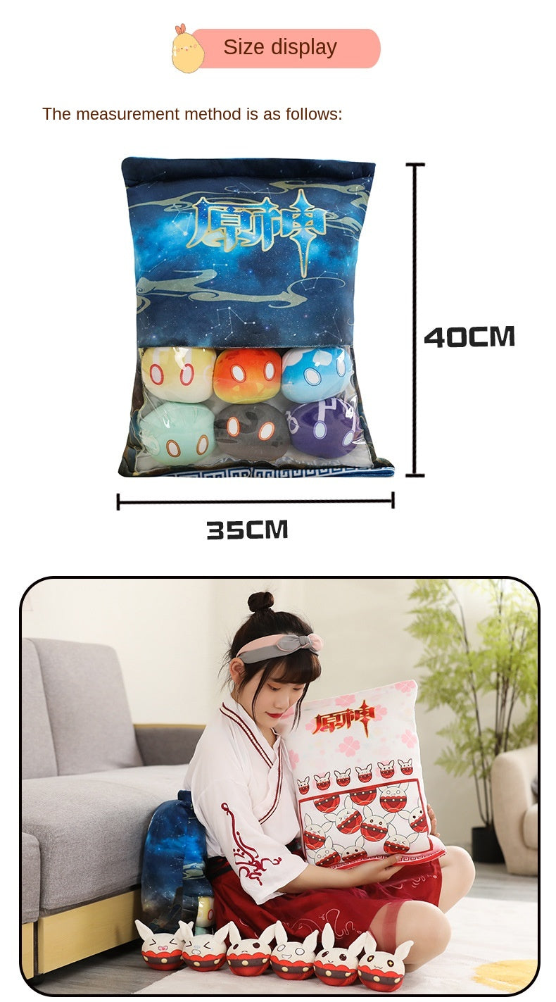 Slimes Bag Game Genshin Impact Dolls Bouncing Bomb COS Anime Cartoon Pillow Plush Toy Birthday Gift Cosplay Slime Cute Gifts